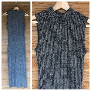 Black White Maxi Dress | Bodycon Stretch High Neck